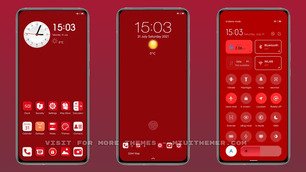 Red White MIUI Theme