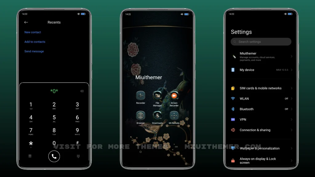 Dark Green MIUI Theme