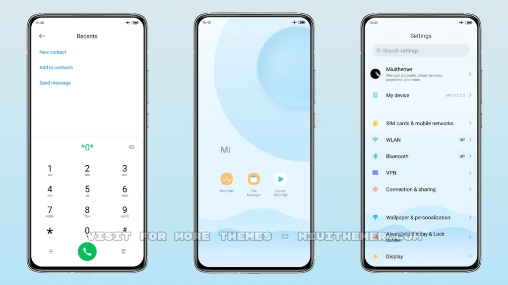 Light blue MIUI Theme