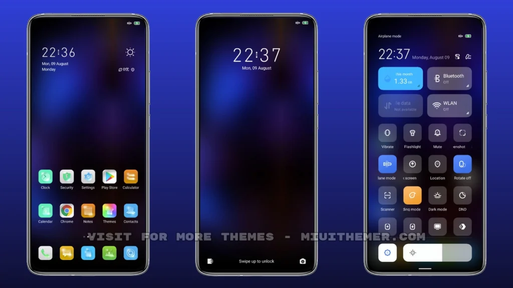 Shaded blue v12 MIUI Theme