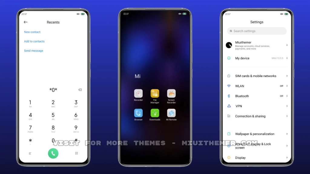 Shaded blue v12 MIUI Theme