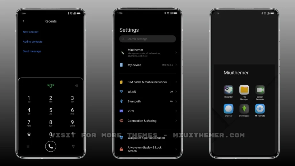3D Dark Black MIUI Theme