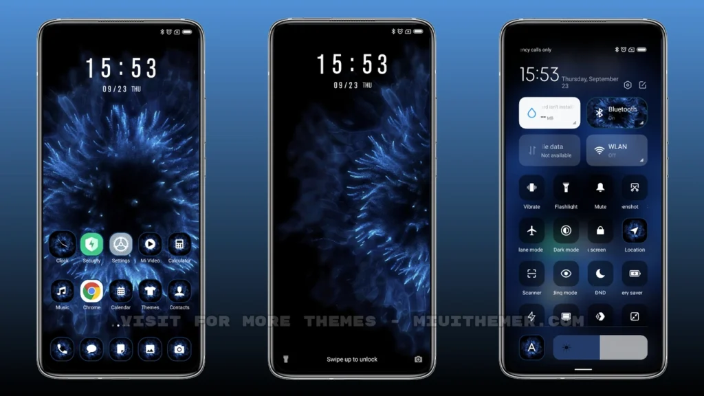 Abstract Dark Blue MIUI Theme