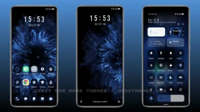 Abstract Dark Blue MIUI Theme