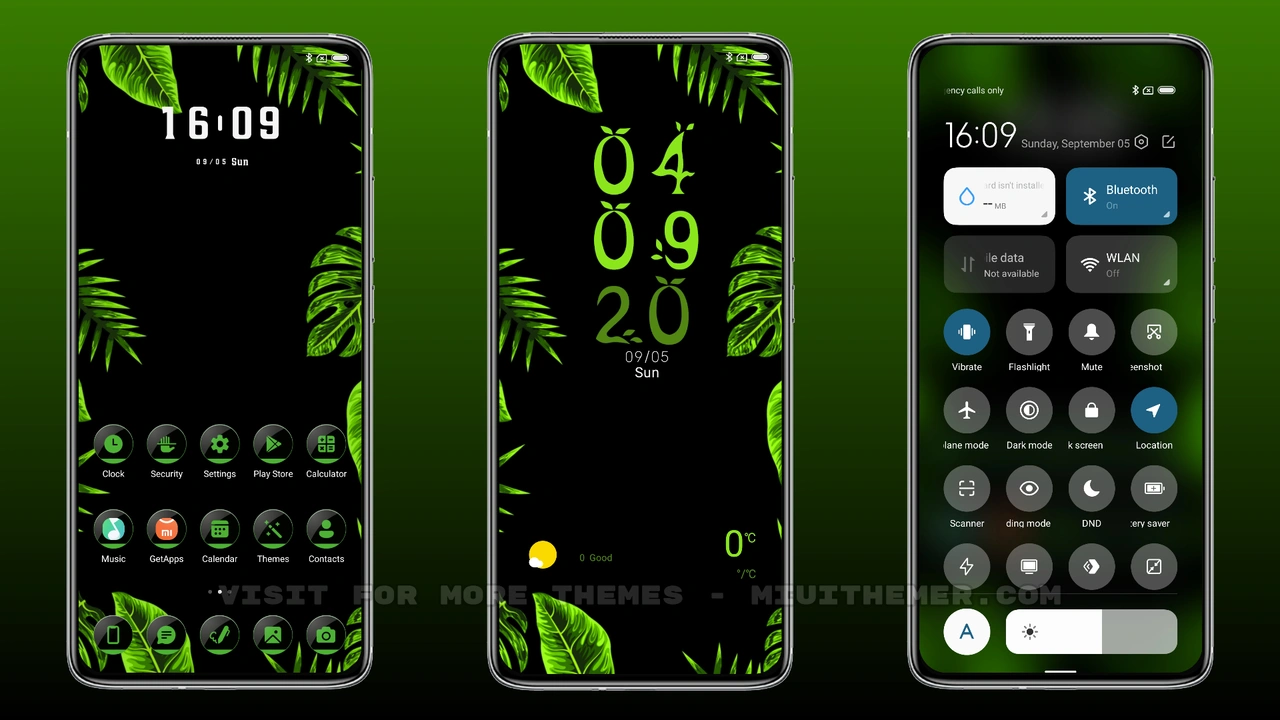 Dark Leaf MIUI dark theme for Xiaomi and Redmi devices MIUI Themer