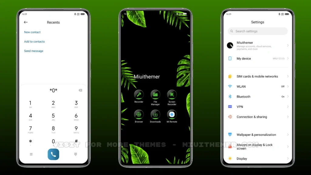 Dark Leaf MIUI Theme