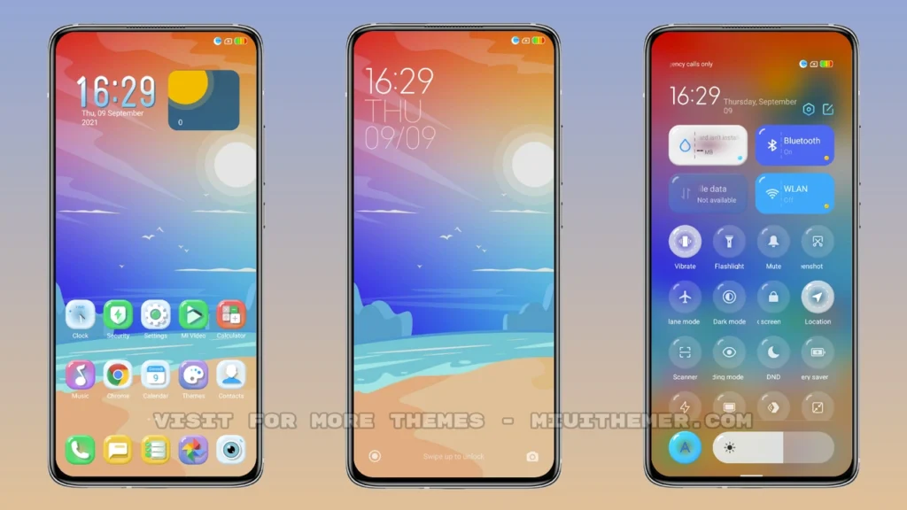 P-Sunset+Sea v12.5 MIUI Theme