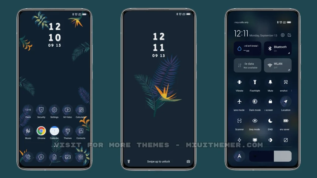 Tropical Dark Leaves_3MDS MIUI Theme