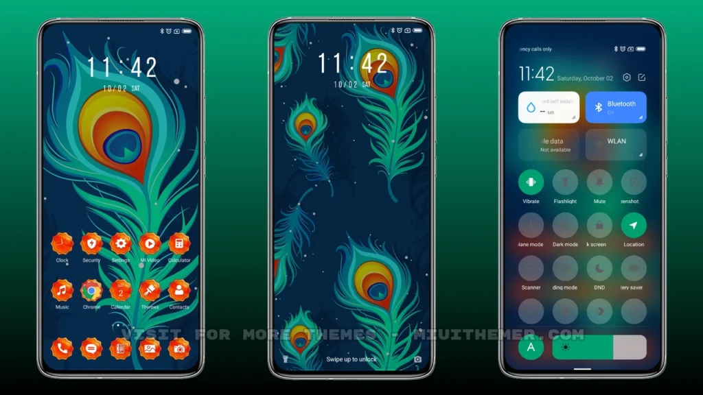 Peacock Feather_3MDP MIUI Theme