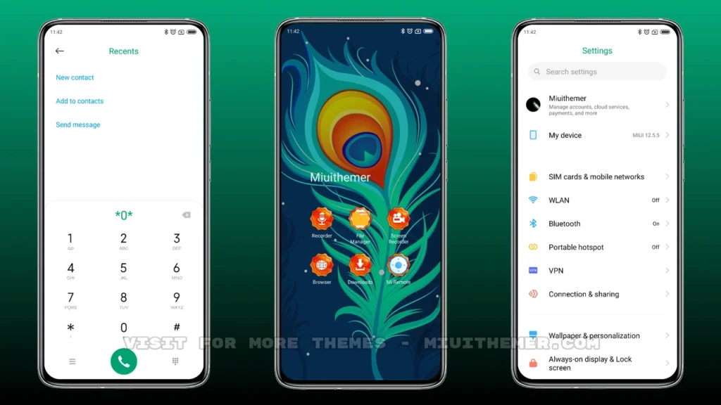 Peacock Feather_3MDP MIUI Theme