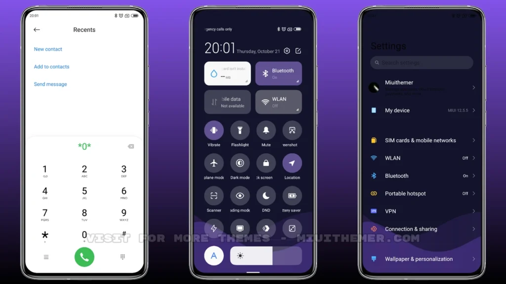 Simple purple wave MIUI Theme