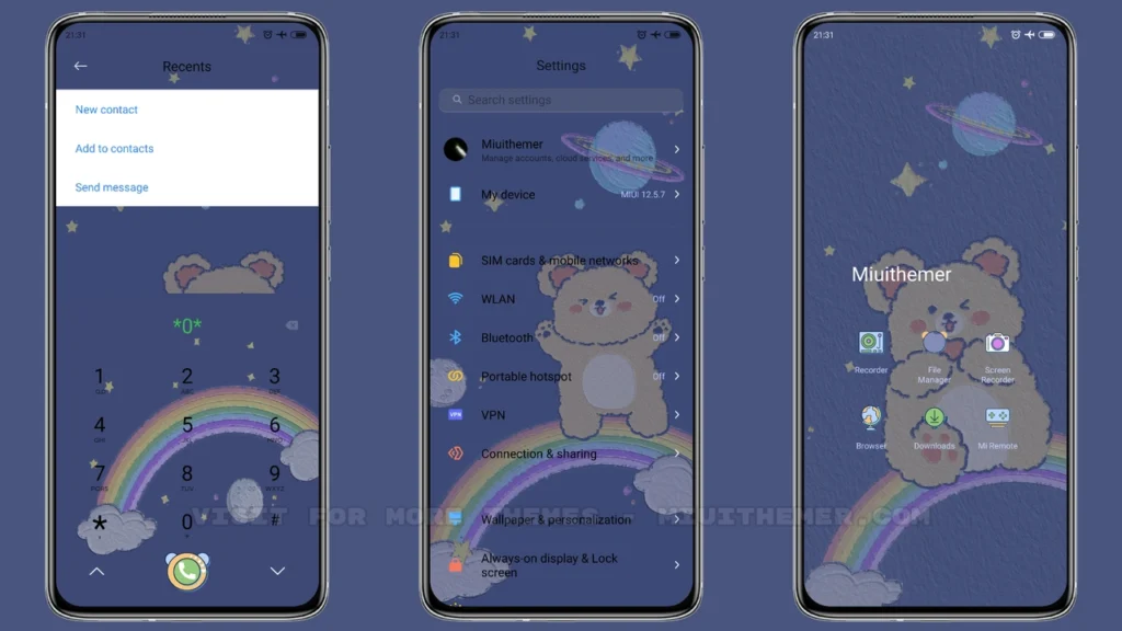 Bear cute MIUI Theme