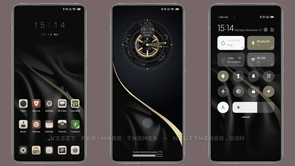 Black gold dial MIUI Theme