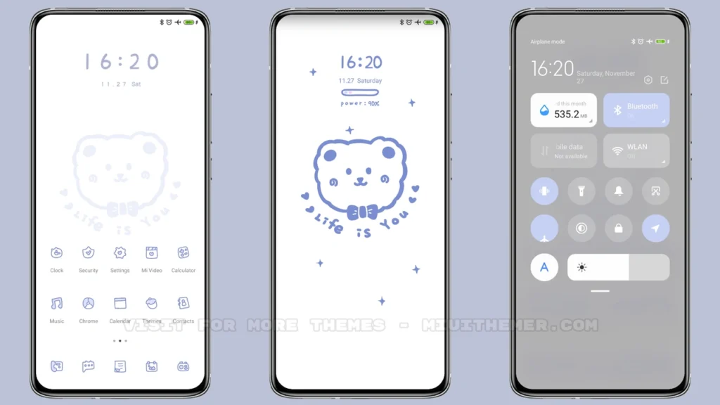 Blue sticky bear MIUI Theme