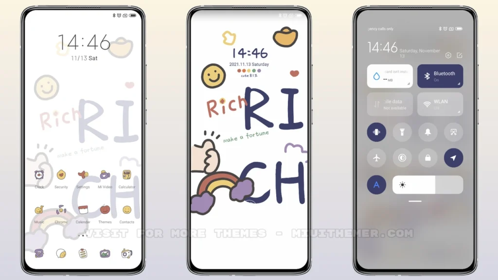 Simple cute text MIUI Theme