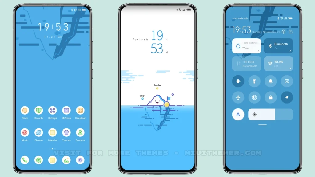 White blue ice MIUI Theme