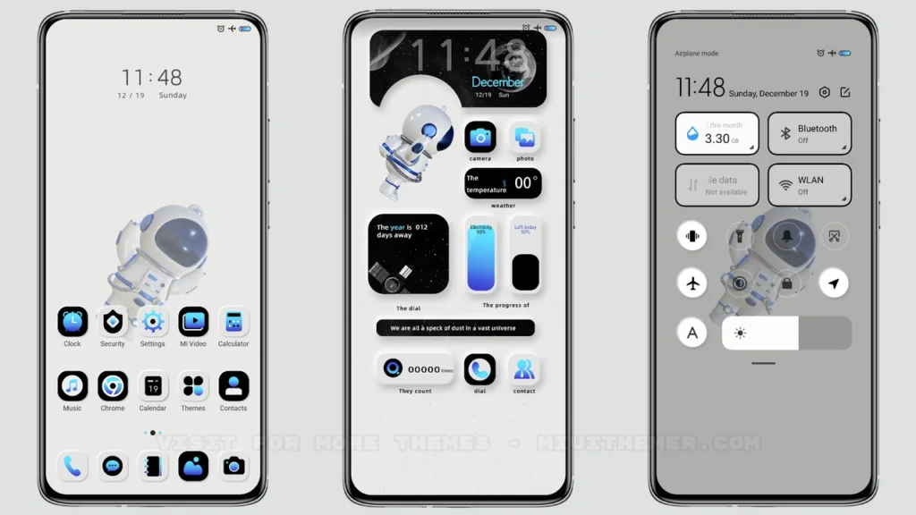 3D Astronauts MIUI Theme