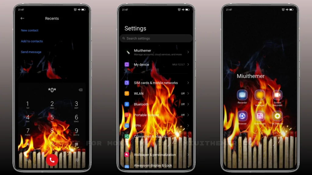 Fire mod v12 MIUI Theme