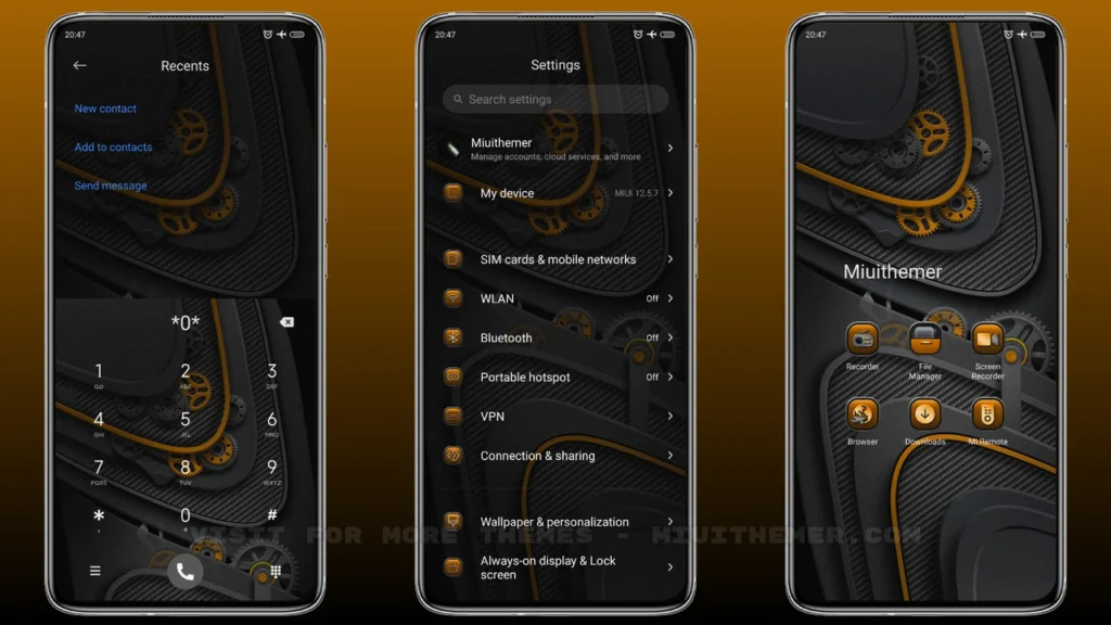 Orange gear MIUI Theme