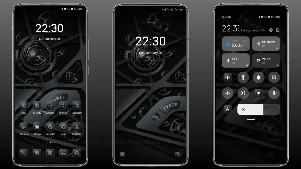 Grey gear MIUI Theme