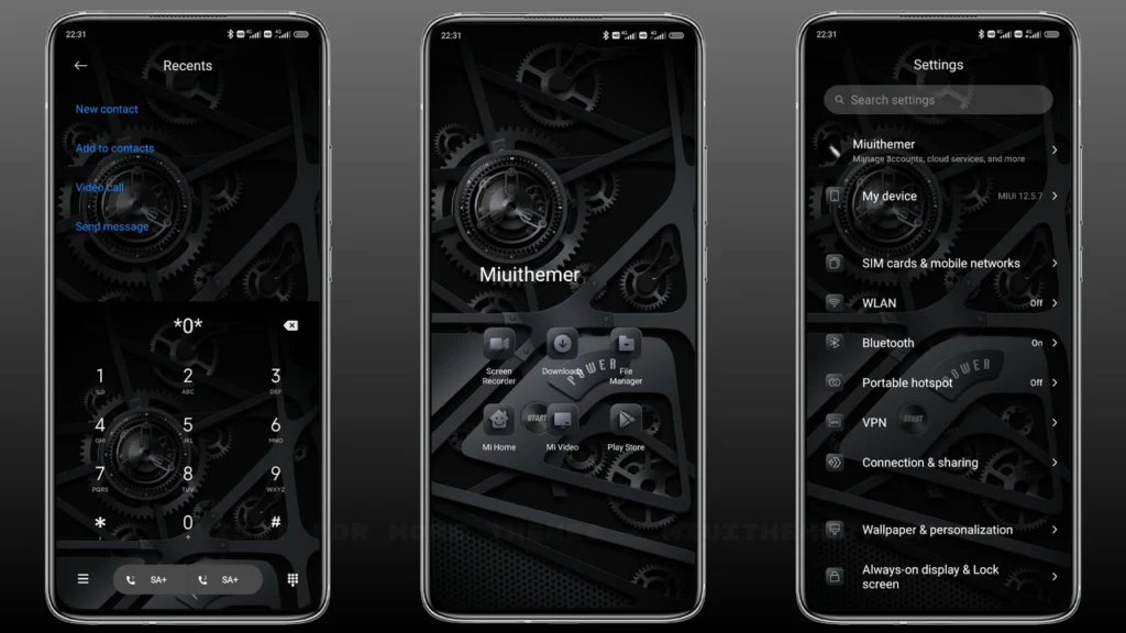 Grey gear MIUI Theme