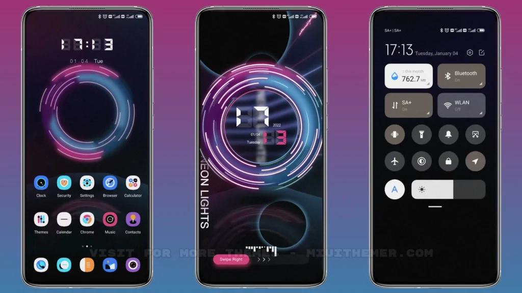 Neon Cool Flash MIUI Theme