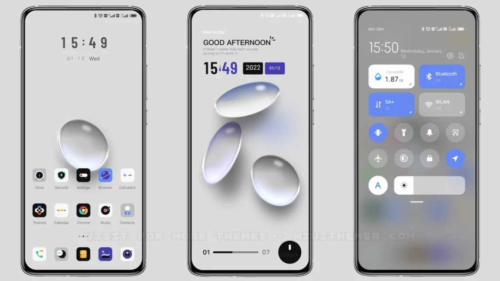 Three small glass MIUI Theme