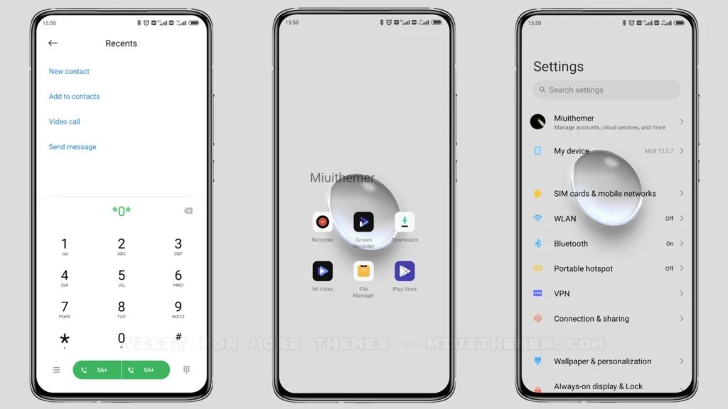 Three small glass MIUI Theme