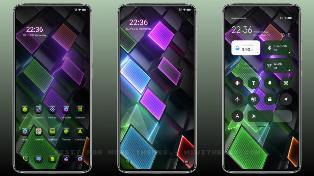 Dynamic Neon Square MIUI Theme