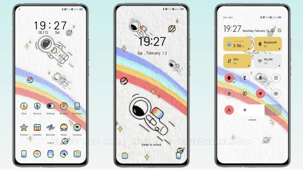 Rainbow astronauts MIUI Theme