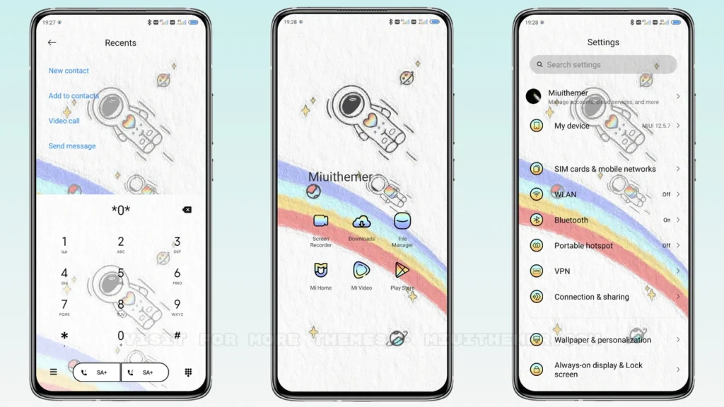 Rainbow astronauts MIUI Theme