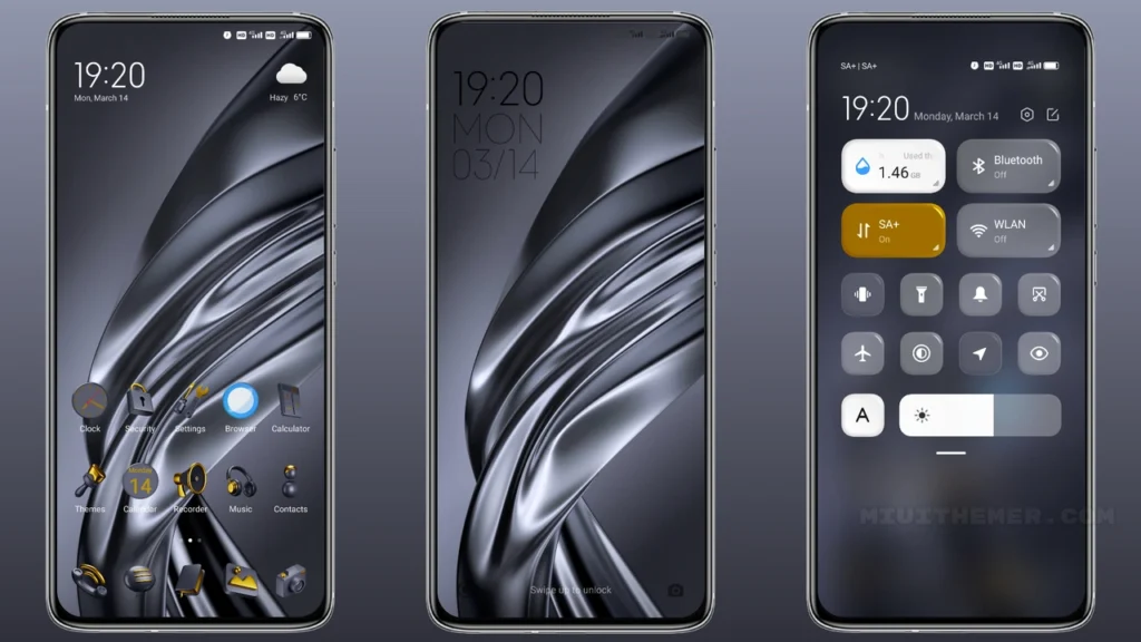 3D Dark Gold MIUI Theme