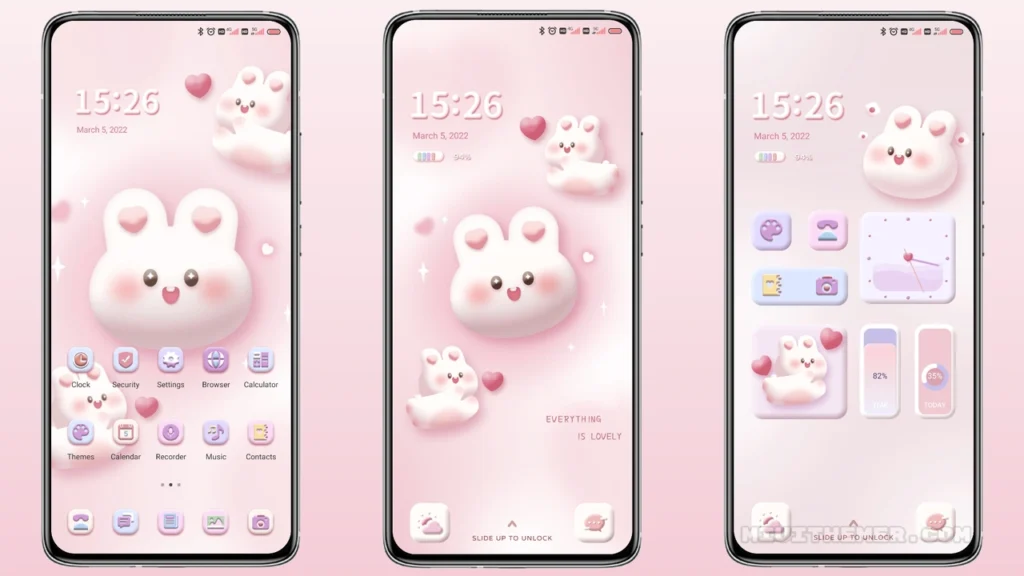 3D rice rabbit Theme