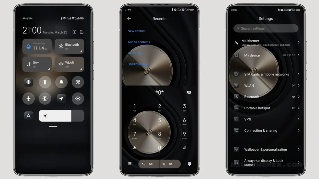 Black gold metal MIUI Theme