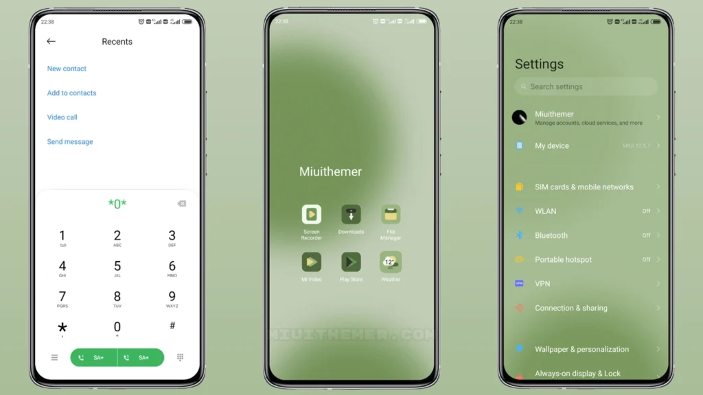 Green circle MIUI Theme