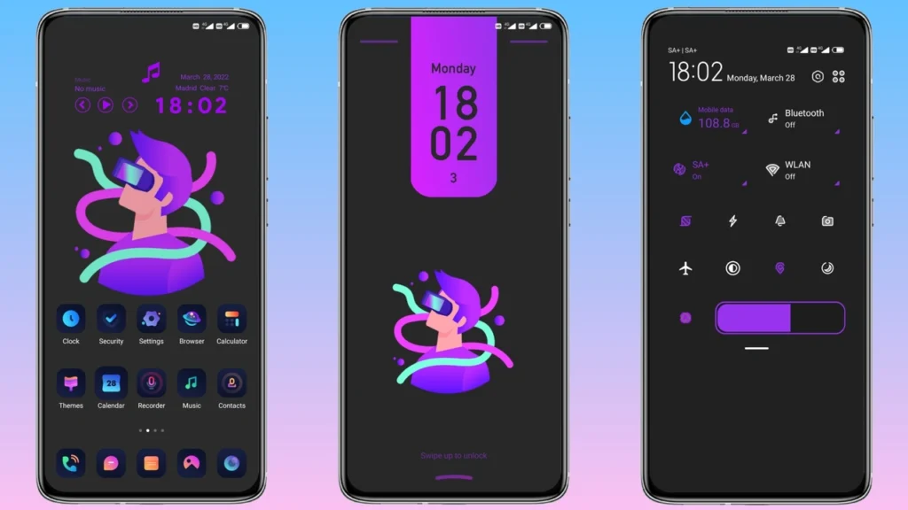 Purple and Violet MIUI Theme