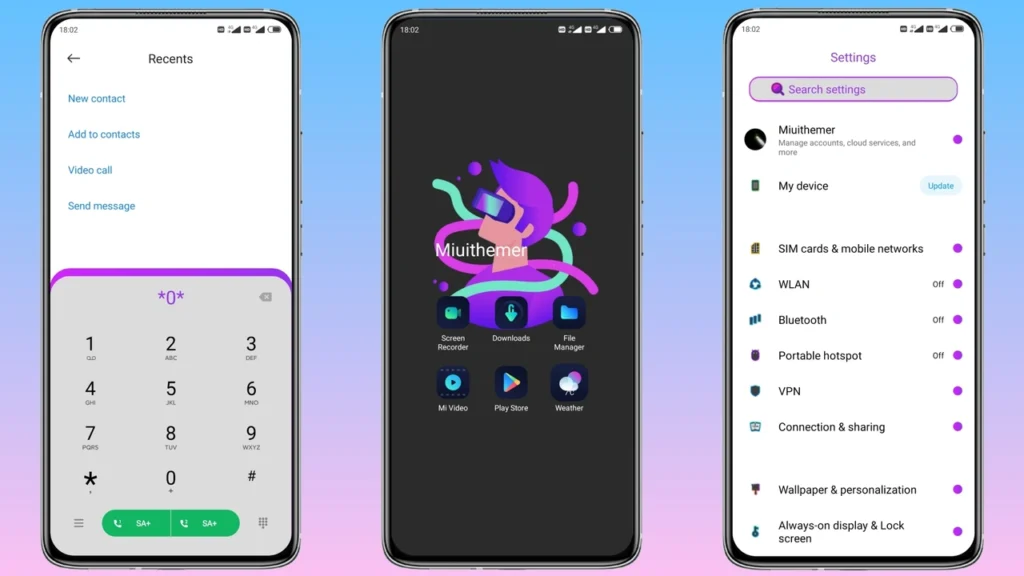 Purple and Violet MIUI Theme