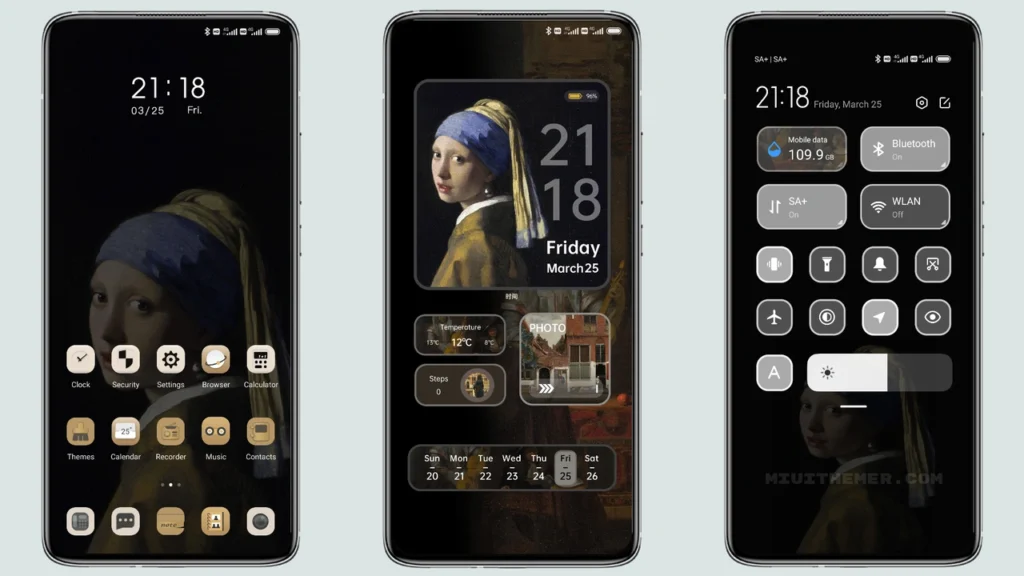 girl with a pearl MIUI Theme