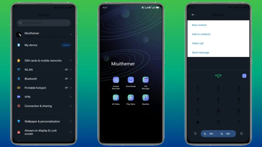 dark color aurora MIUI Theme