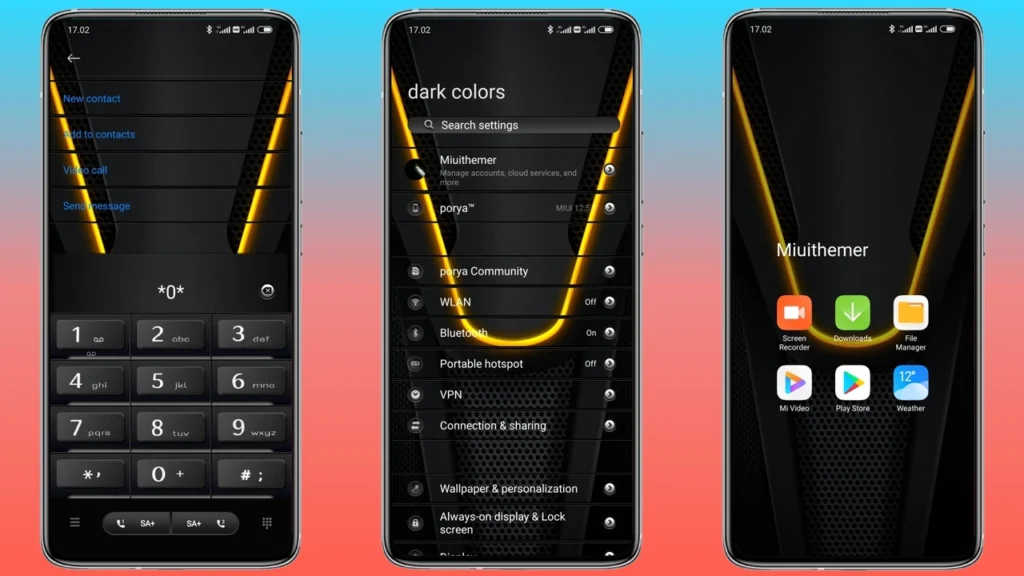 dark colors MIUI Theme