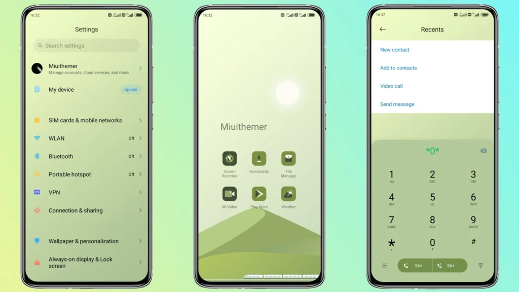 green components MIUI Theme