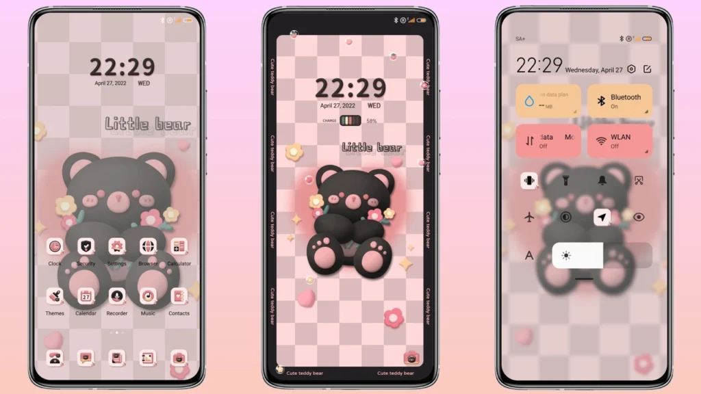 Pink Ink Bear MIUI Theme