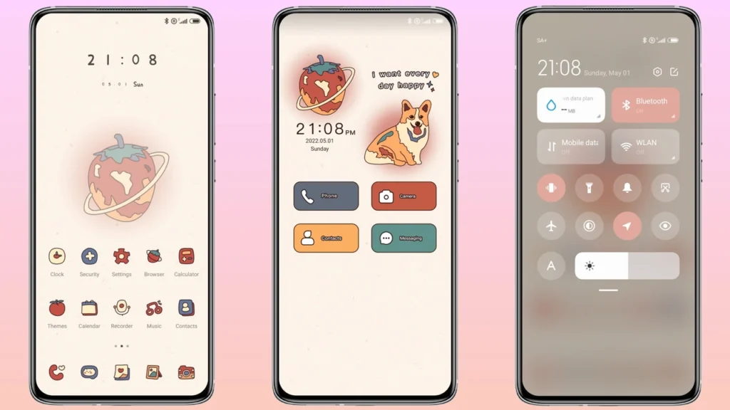 full of peach MIUI Theme