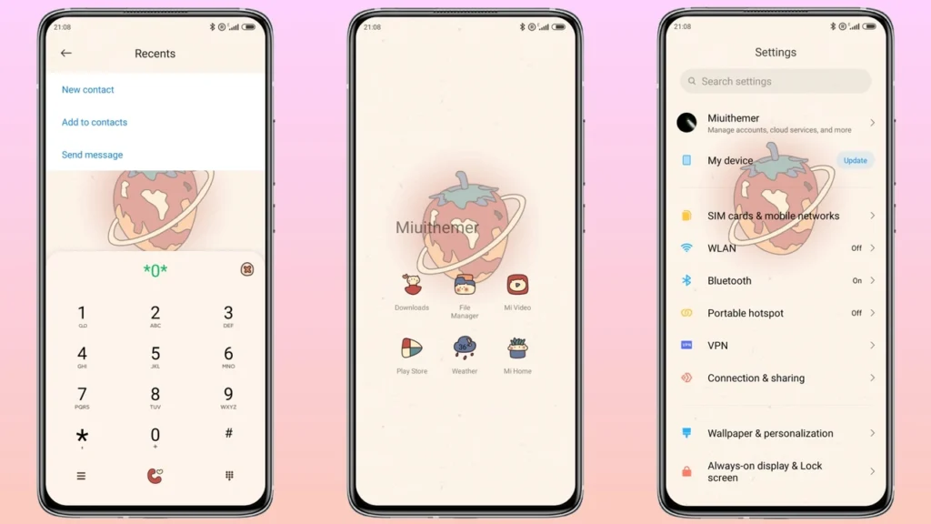 full of peach MIUI Theme