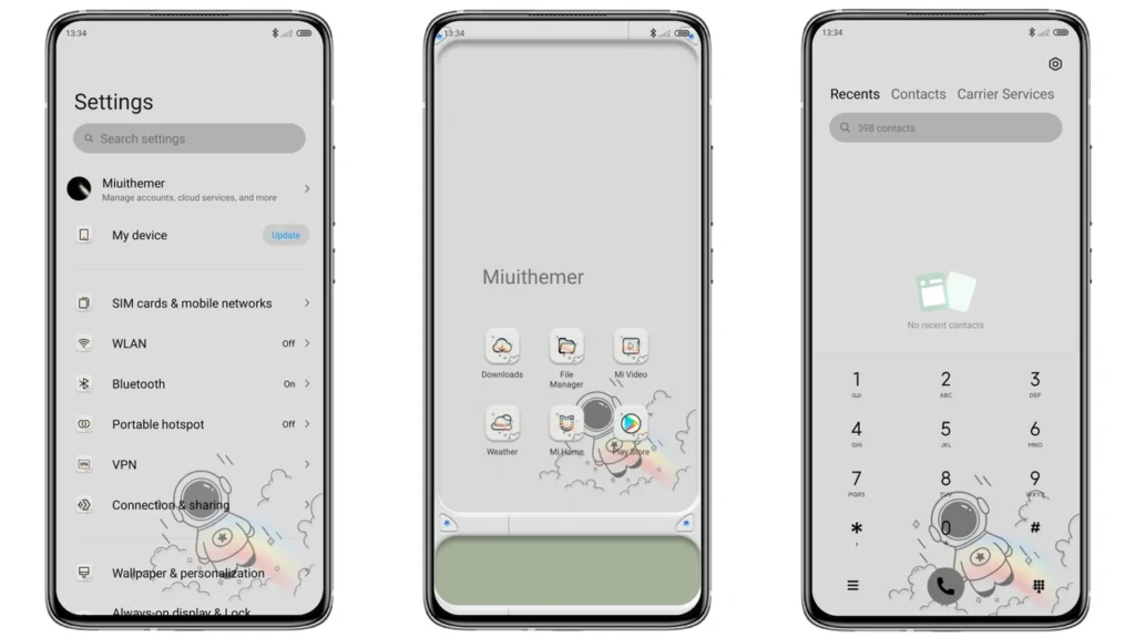 Dial astronaut MIUI Theme