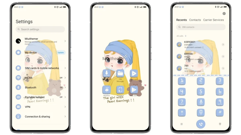 With PearL Earring MIUI Theme