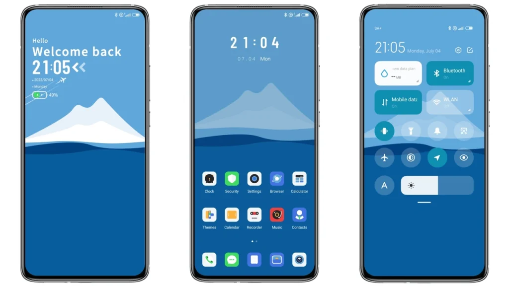 ice blue ocean MIUI Theme