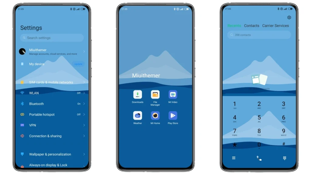 ice blue ocean MIUI Theme