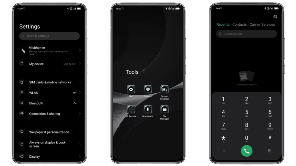 Black UI IZ V13 MIUI Theme