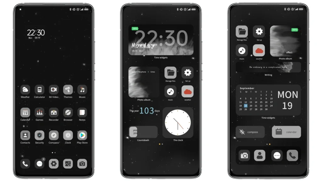 Dark calm waves Theme